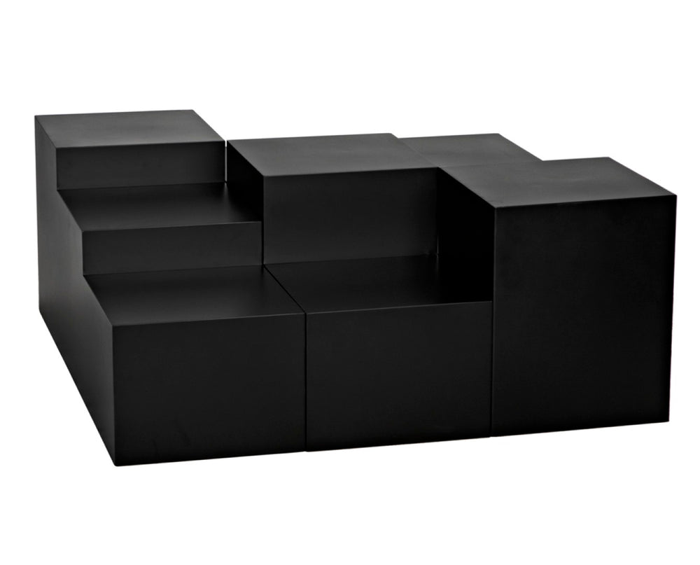 Noir Stein Coffee Table – Industrial-Strength Iron Design with Matte Black Finish for Modern Living Spaces GTAB1123MTB