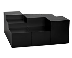 Noir Stein Coffee Table – Industrial-Strength Iron Design with Matte Black Finish for Modern Living Spaces GTAB1123MTB