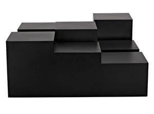 Noir Stein Coffee Table – Industrial-Strength Iron Design with Matte Black Finish for Modern Living Spaces GTAB1123MTB