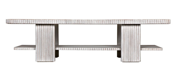 Noir Humphrey Coffee Table - Artisan-Crafted Solid Mahogany with White Wash Finish for Modern Elegance GTAB1125WH