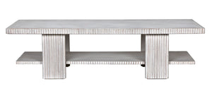 Noir Humphrey Coffee Table - Artisan-Crafted Solid Mahogany with White Wash Finish for Modern Elegance GTAB1125WH