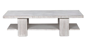 Noir Humphrey Coffee Table - Artisan-Crafted Solid Mahogany with White Wash Finish for Modern Elegance GTAB1125WH