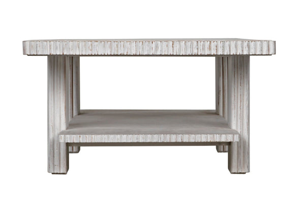 Noir Humphrey Coffee Table - Artisan-Crafted Solid Mahogany with White Wash Finish for Modern Elegance GTAB1125WH