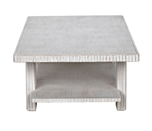 Noir Humphrey Coffee Table - Artisan-Crafted Solid Mahogany with White Wash Finish for Modern Elegance GTAB1125WH