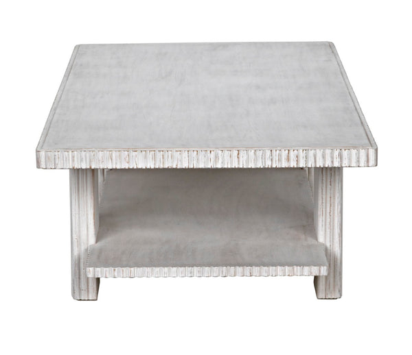 Noir Humphrey Coffee Table - Artisan-Crafted Solid Mahogany with White Wash Finish for Modern Elegance GTAB1125WH