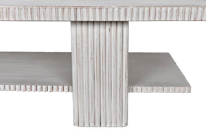 Noir Humphrey Coffee Table - Artisan-Crafted Solid Mahogany with White Wash Finish for Modern Elegance GTAB1125WH