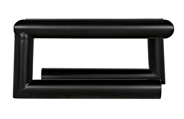 Noir Emerson Coffee Table – Modern Industrial Design with Durable Iron Frame & Matte Black Finish for Living Spaces GTAB1127MTB