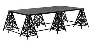 Noir Brixton Artisan Coffee Table - Modern Matte Black Iron for Stylish Living Spaces & Everyday Use GTAB1128MTB