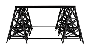 Noir Brixton Artisan Coffee Table - Modern Matte Black Iron for Stylish Living Spaces & Everyday Use GTAB1128MTB