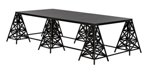 Noir Brixton Artisan Coffee Table - Modern Matte Black Iron for Stylish Living Spaces & Everyday Use GTAB1128MTB