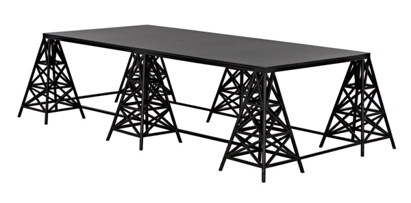 Noir Brixton Artisan Coffee Table - Modern Matte Black Iron for Stylish Living Spaces & Everyday Use GTAB1128MTB