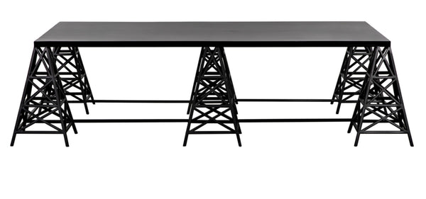 Noir Brixton Artisan Coffee Table - Modern Matte Black Iron for Stylish Living Spaces & Everyday Use GTAB1128MTB