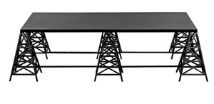 Noir Brixton Artisan Coffee Table - Modern Matte Black Iron for Stylish Living Spaces & Everyday Use GTAB1128MTB