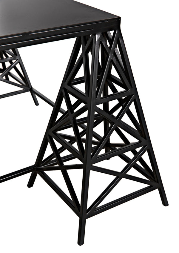 Noir Brixton Artisan Coffee Table - Modern Matte Black Iron for Stylish Living Spaces & Everyday Use GTAB1128MTB
