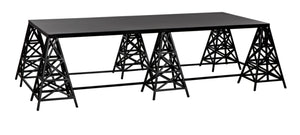 Noir Brixton Artisan Coffee Table - Modern Matte Black Iron for Stylish Living Spaces & Everyday Use GTAB1128MTB