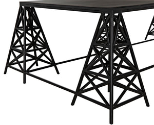 Noir Brixton Artisan Coffee Table - Modern Matte Black Iron for Stylish Living Spaces & Everyday Use GTAB1128MTB