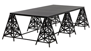 Noir Brixton Artisan Coffee Table - Modern Matte Black Iron for Stylish Living Spaces & Everyday Use GTAB1128MTB