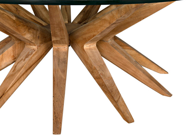 Noir Waldo Coffee Table - Artisan-Crafted Teak & Glass Centerpiece for Modern Living Room Elegance GTAB1129T