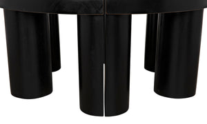 Noir Pluto Minimalist Coffee Table - Handcrafted Solid Mahogany with Hand-Rubbed Black Finish and Style GTAB1130HB