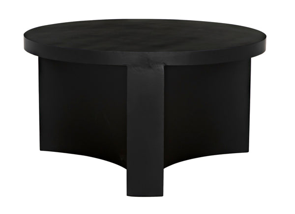 Noir Steward Coffee Table - Industrial Matte Black Design for Modern Living Rooms and Rustic Spaces A GTAB1132MTB-A