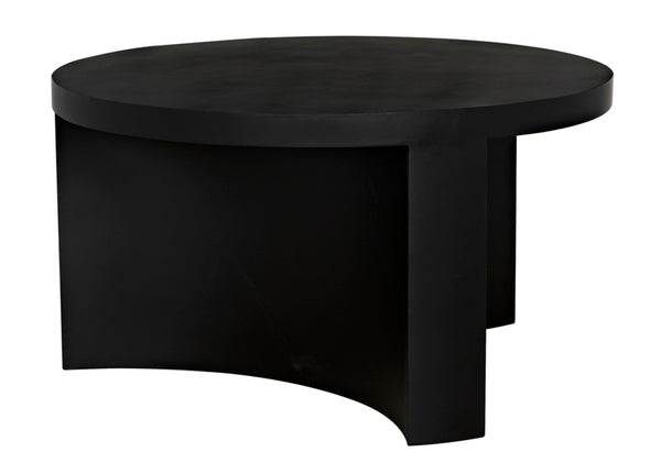 Noir Steward Coffee Table - Industrial Matte Black Design for Modern Living Rooms and Rustic Spaces A GTAB1132MTB-A