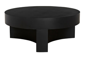 Noir Steward Coffee Table - Industrial Matte Black Design for Modern Living Rooms and Rustic Spaces C GTAB1132MTB-C