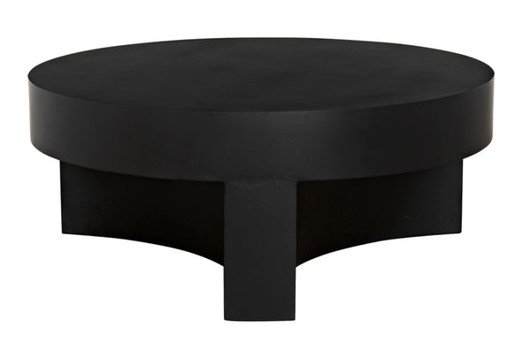 Noir Steward Coffee Table - Industrial Matte Black Design for Modern Living Rooms and Rustic Spaces C GTAB1132MTB-C