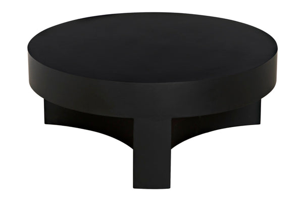Noir Steward Coffee Table - Industrial Matte Black Design for Modern Living Rooms and Rustic Spaces C GTAB1132MTB-C