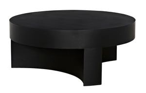 Noir Steward Coffee Table - Industrial Matte Black Design for Modern Living Rooms and Rustic Spaces C GTAB1132MTB-C