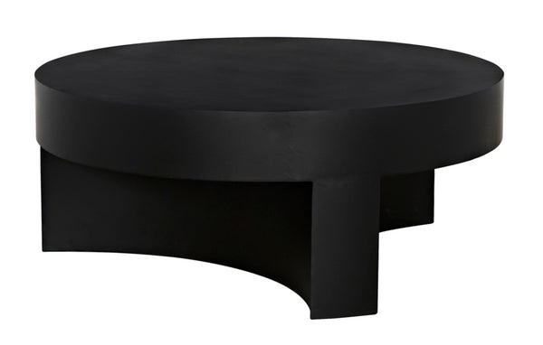 Noir Steward Coffee Table - Industrial Matte Black Design for Modern Living Rooms and Rustic Spaces C GTAB1132MTB-C