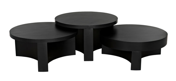 Noir Steward Coffee Table - Industrial Matte Black Design for Modern Living Rooms and Rustic Spaces C GTAB1132MTB-C