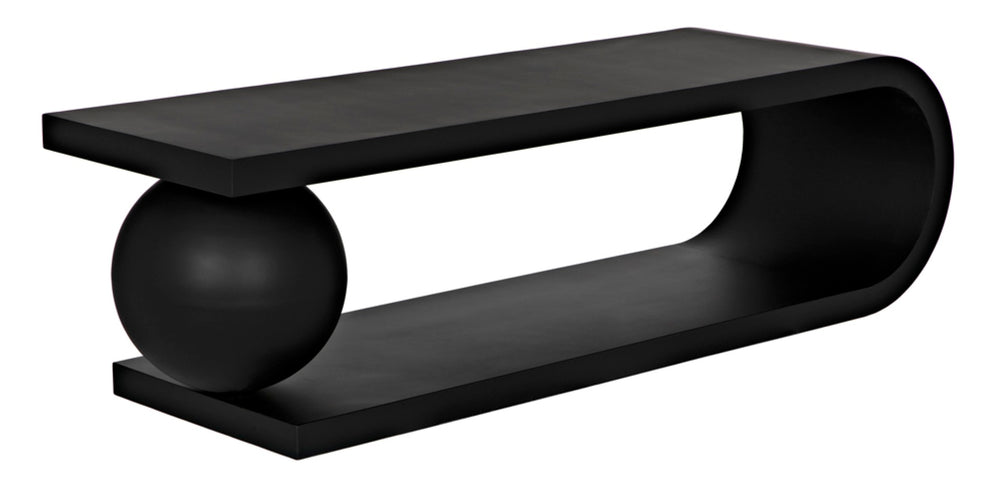 Noir Estelle Artisan Coffee Table - Matte Black Iron, Industrial Chic Design for Contemporary Living Spaces GTAB1134MTB