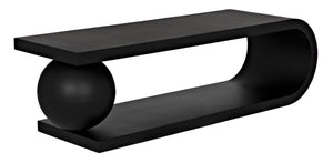 Noir Estelle Artisan Coffee Table - Matte Black Iron, Industrial Chic Design for Contemporary Living Spaces GTAB1134MTB