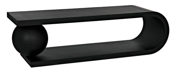 Noir Estelle Artisan Coffee Table - Matte Black Iron, Industrial Chic Design for Contemporary Living Spaces GTAB1134MTB