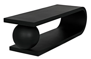 Noir Estelle Artisan Coffee Table - Matte Black Iron, Industrial Chic Design for Contemporary Living Spaces GTAB1134MTB