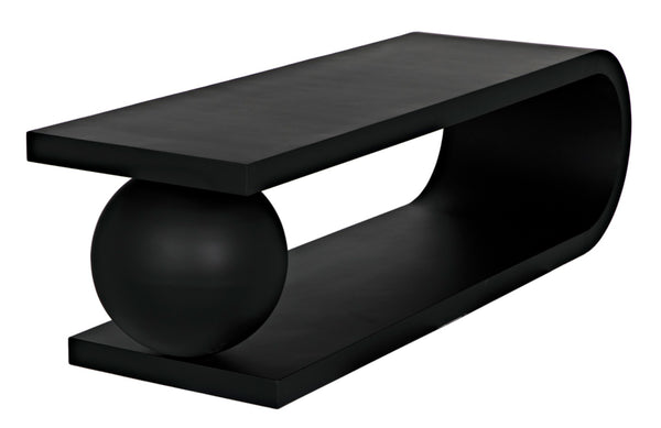 Noir Estelle Artisan Coffee Table - Matte Black Iron, Industrial Chic Design for Contemporary Living Spaces GTAB1134MTB