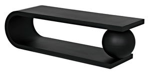 Noir Estelle Artisan Coffee Table - Matte Black Iron, Industrial Chic Design for Contemporary Living Spaces GTAB1134MTB