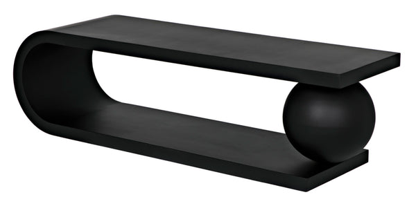 Noir Estelle Artisan Coffee Table - Matte Black Iron, Industrial Chic Design for Contemporary Living Spaces GTAB1134MTB