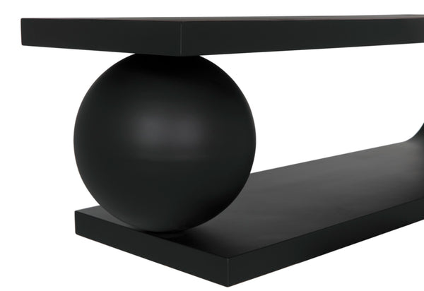 Noir Estelle Artisan Coffee Table - Matte Black Iron, Industrial Chic Design for Contemporary Living Spaces GTAB1134MTB