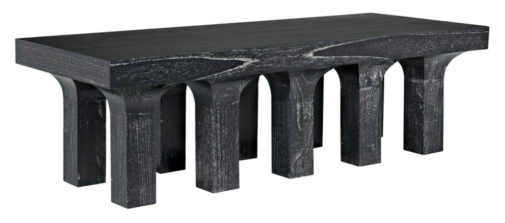 Noir Santos Coffee Table - Handcrafted Mahogany in Cinder Black for Rustic Elegance & Versatile Styling GTAB1136CB