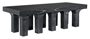 Noir Santos Coffee Table - Handcrafted Mahogany in Cinder Black for Rustic Elegance & Versatile Styling GTAB1136CB