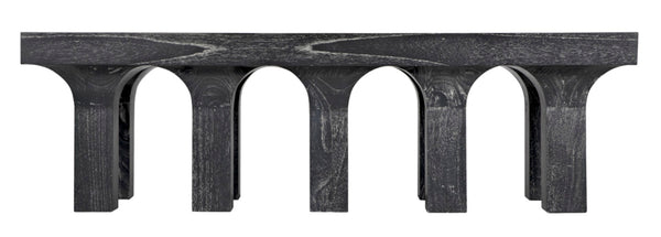 Noir Santos Coffee Table - Handcrafted Mahogany in Cinder Black for Rustic Elegance & Versatile Styling GTAB1136CB