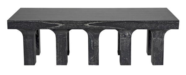 Noir Santos Coffee Table - Handcrafted Mahogany in Cinder Black for Rustic Elegance & Versatile Styling GTAB1136CB