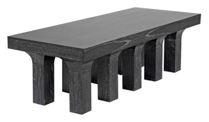 Noir Santos Coffee Table - Handcrafted Mahogany in Cinder Black for Rustic Elegance & Versatile Styling GTAB1136CB