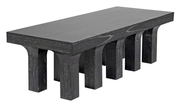 Noir Santos Coffee Table - Handcrafted Mahogany in Cinder Black for Rustic Elegance & Versatile Styling GTAB1136CB