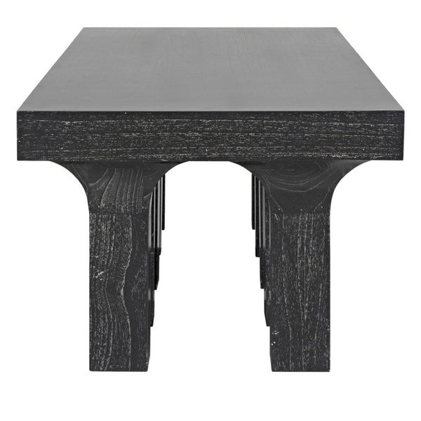 Noir Santos Coffee Table - Handcrafted Mahogany in Cinder Black for Rustic Elegance & Versatile Styling GTAB1136CB
