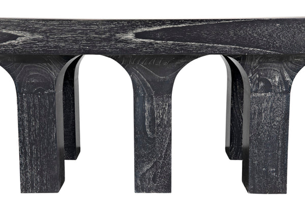 Noir Santos Coffee Table - Handcrafted Mahogany in Cinder Black for Rustic Elegance & Versatile Styling GTAB1136CB