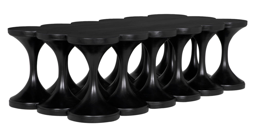 Noir Jericho Coffee Table - Artisan-Crafted Solid Mahogany with Hand-Rubbed Black Finish & Modern Elegance GTAB1137HB