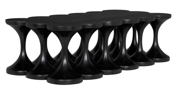 Noir Jericho Coffee Table - Artisan-Crafted Solid Mahogany with Hand-Rubbed Black Finish & Modern Elegance GTAB1137HB