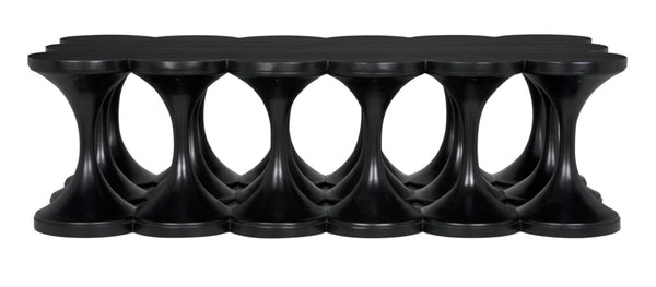 Noir Jericho Coffee Table - Artisan-Crafted Solid Mahogany with Hand-Rubbed Black Finish & Modern Elegance GTAB1137HB